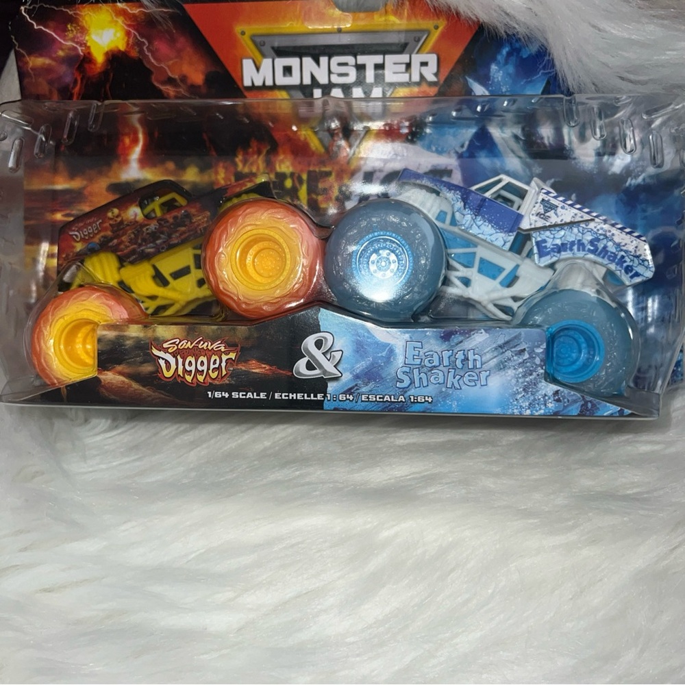 Yellow and Blue Monster Truck Toy Set